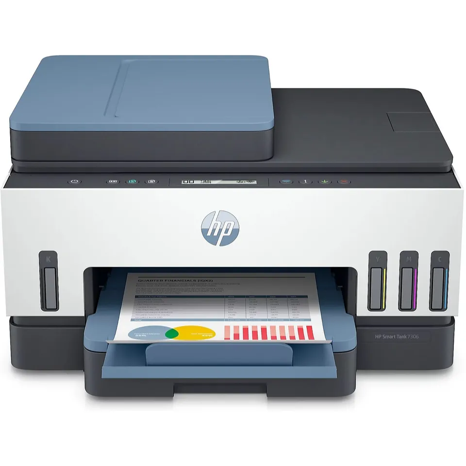 BOXED HP SMART TANK 7306; WIRELESS ALL IN ONE CARTRIDGE FREE PRINTER