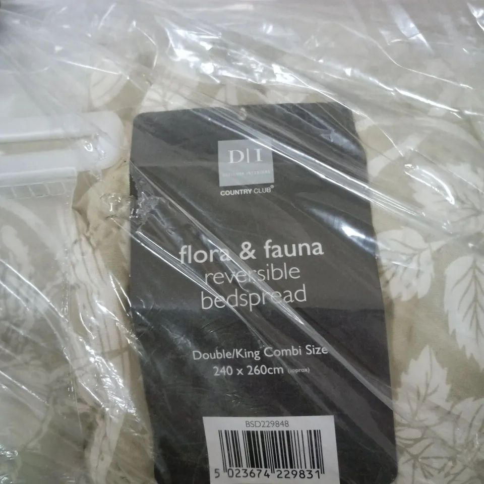 DII FLORA & FAUNA REVERSIBLE BEDSPREAD – DOUBLE/KING COMBI SIZE 240 X 260 CM