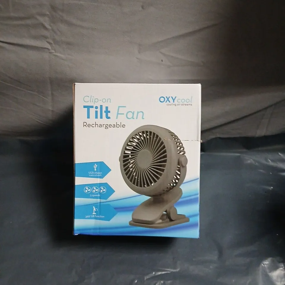 CLIP-ON TILT FAN – RECHARGEABLE USB POWERED