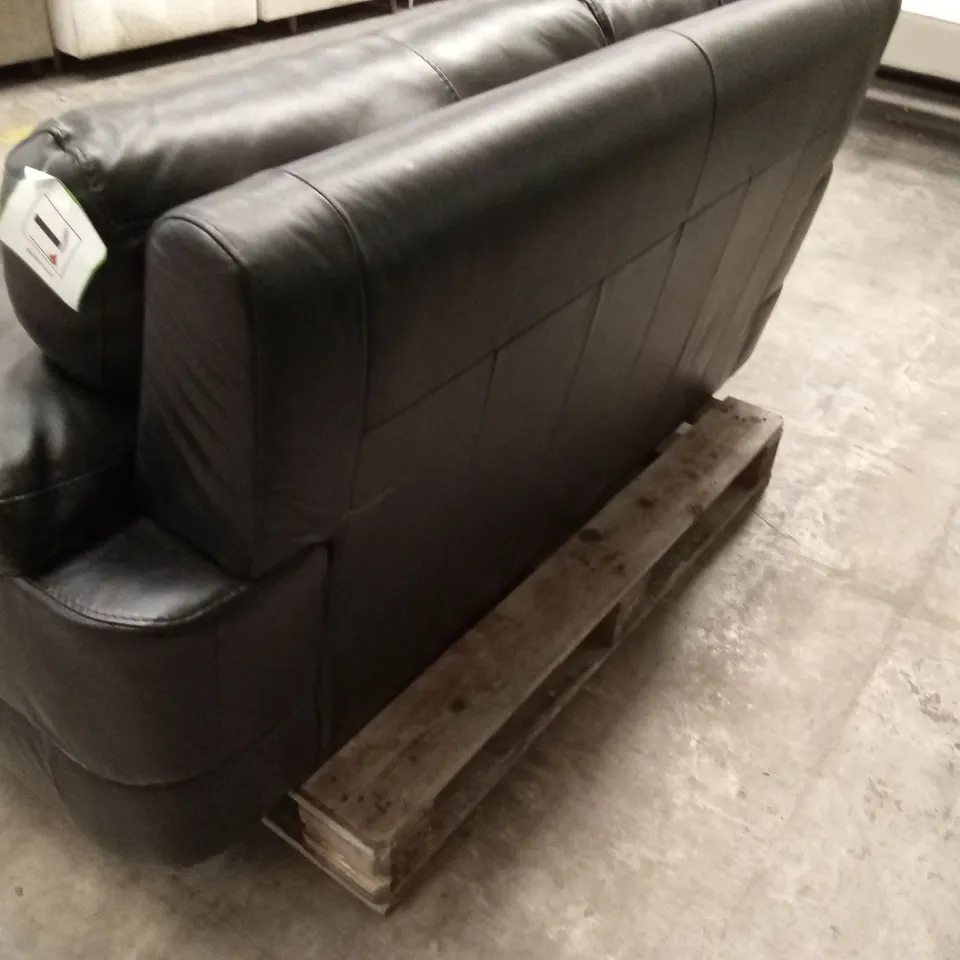 MARLOW ITALIAN LEATHER 2 SEATER SOFA - BLACK RRP £1299