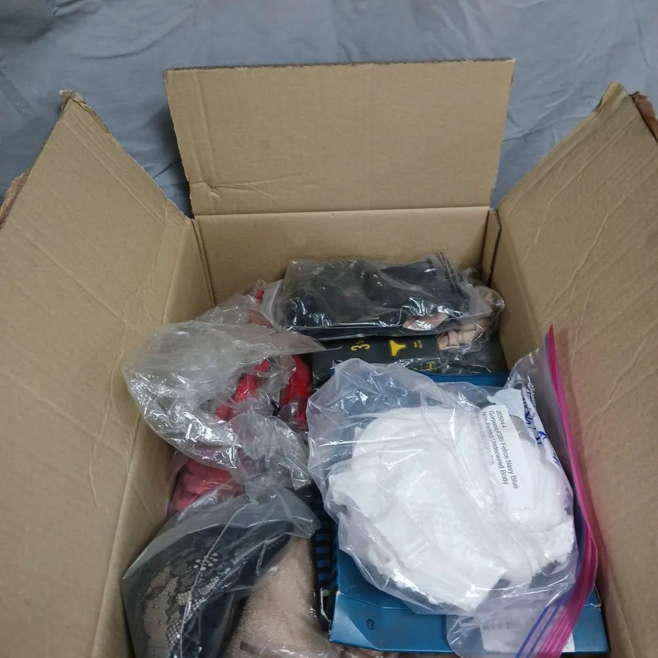 BOX OF APPROXIMATELY 25 ITEMS OF WOMEN'S CLOTHING INCLUDING BRANDS SUCH AS MAISONJABY GOSSARD ANITA MARIE JO AND ROYCE .
