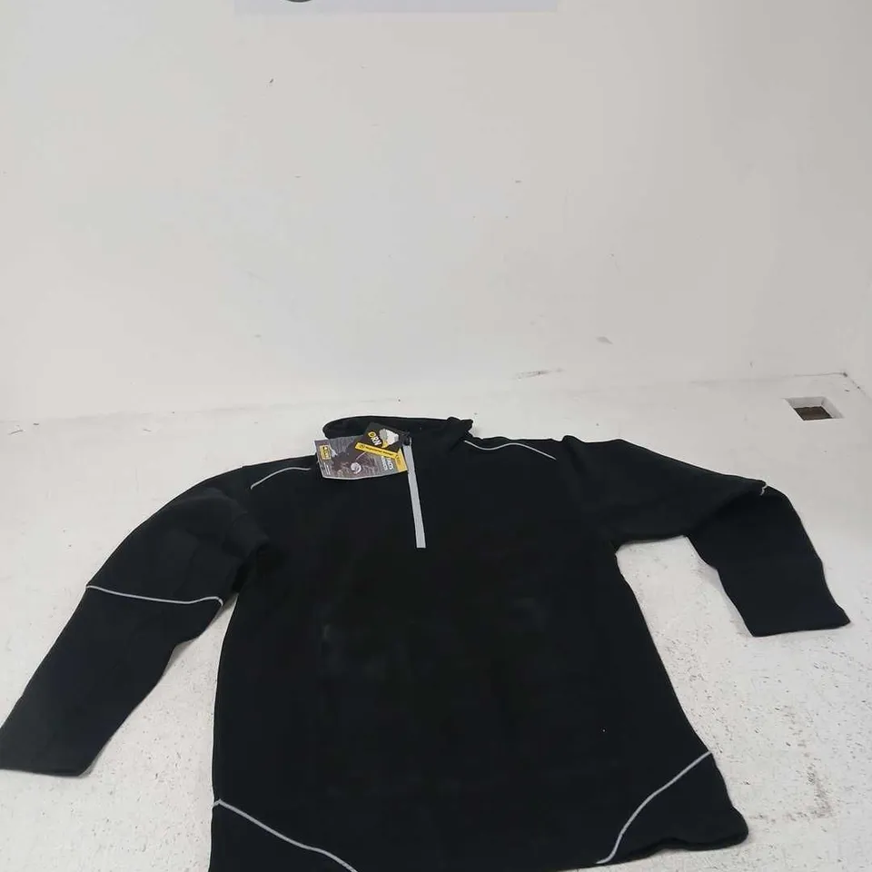 ØRN WORKWEAR BLACK ZIP-FRONT TOP, XS (MEN'S)