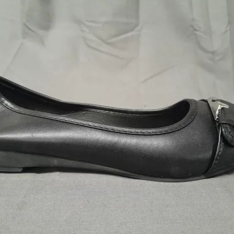 BOXED PAIR OF SOFIA PEEP TOE SLIP-ON SHOES IN BLACK EU SIZE 38