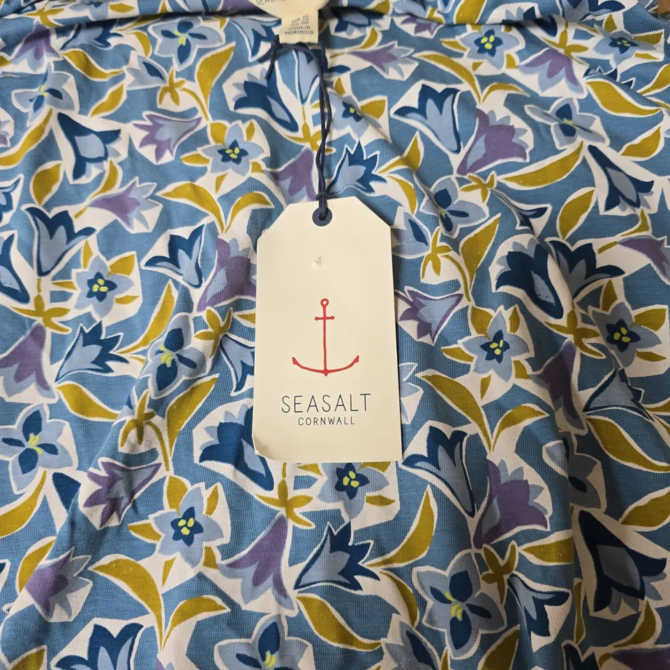 SEASALT CORNWALL SWEET VIOLET DRESS PAPER BELLFLOWER SEA BLUE UK14 TAGGED RRP £65.95