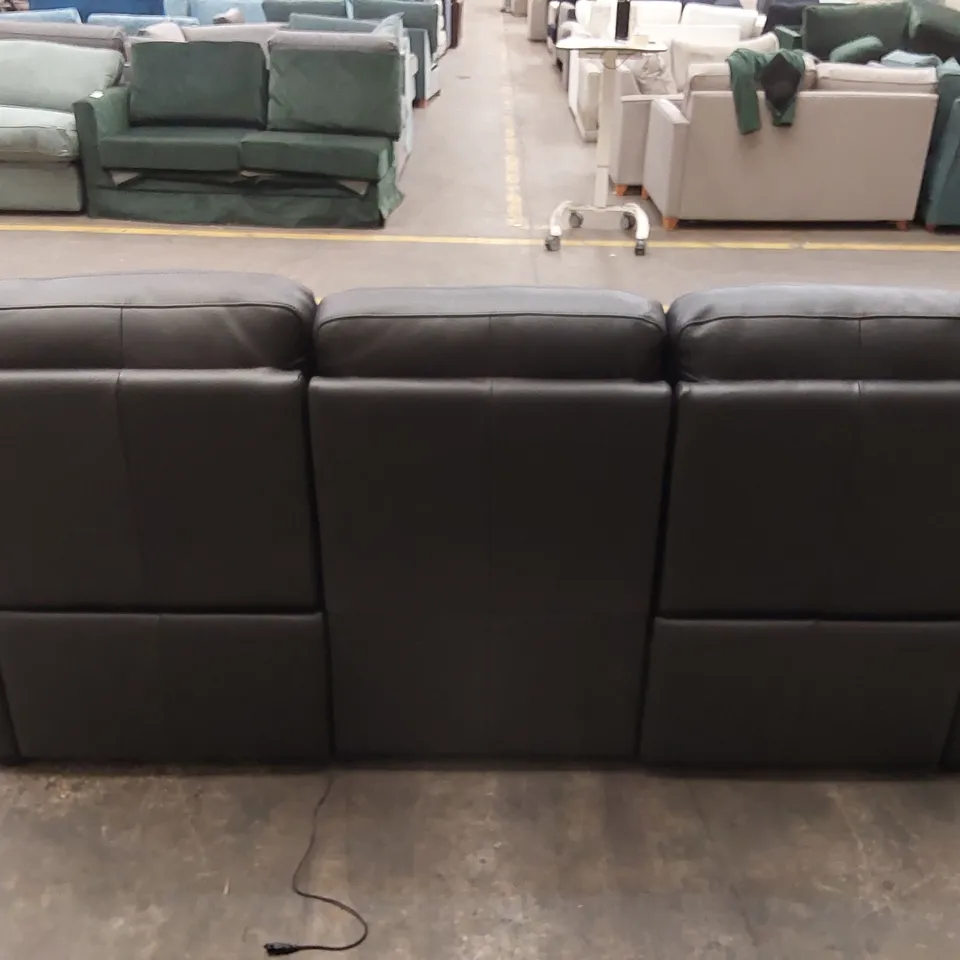 QUALITY DESIGNER ITALIAN MADE AVOLA LEATHER 3 PIECE ELECTRIC RECLINING 4 SEATER SOFA 