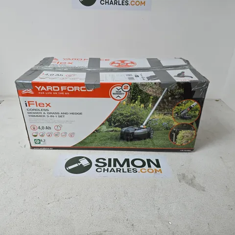 BOXED YARD FORCE IFLEX 3-IN-1 23CM MULCHING LAWNMOWER