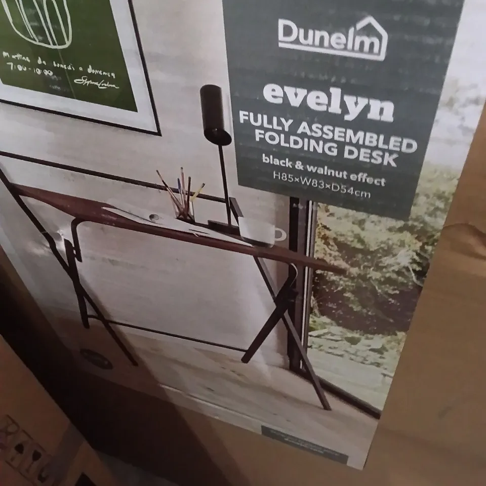BOXED DUNELM EVELYN FOLDING DESK (1 BOX)