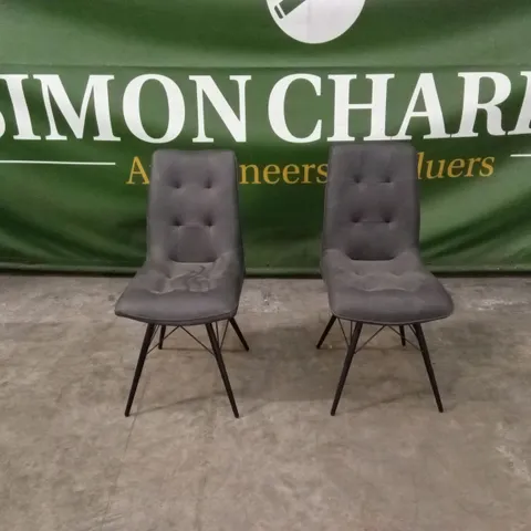 SET OF 2 DESIGNER FAUX LEATHER DINING CHAIRS