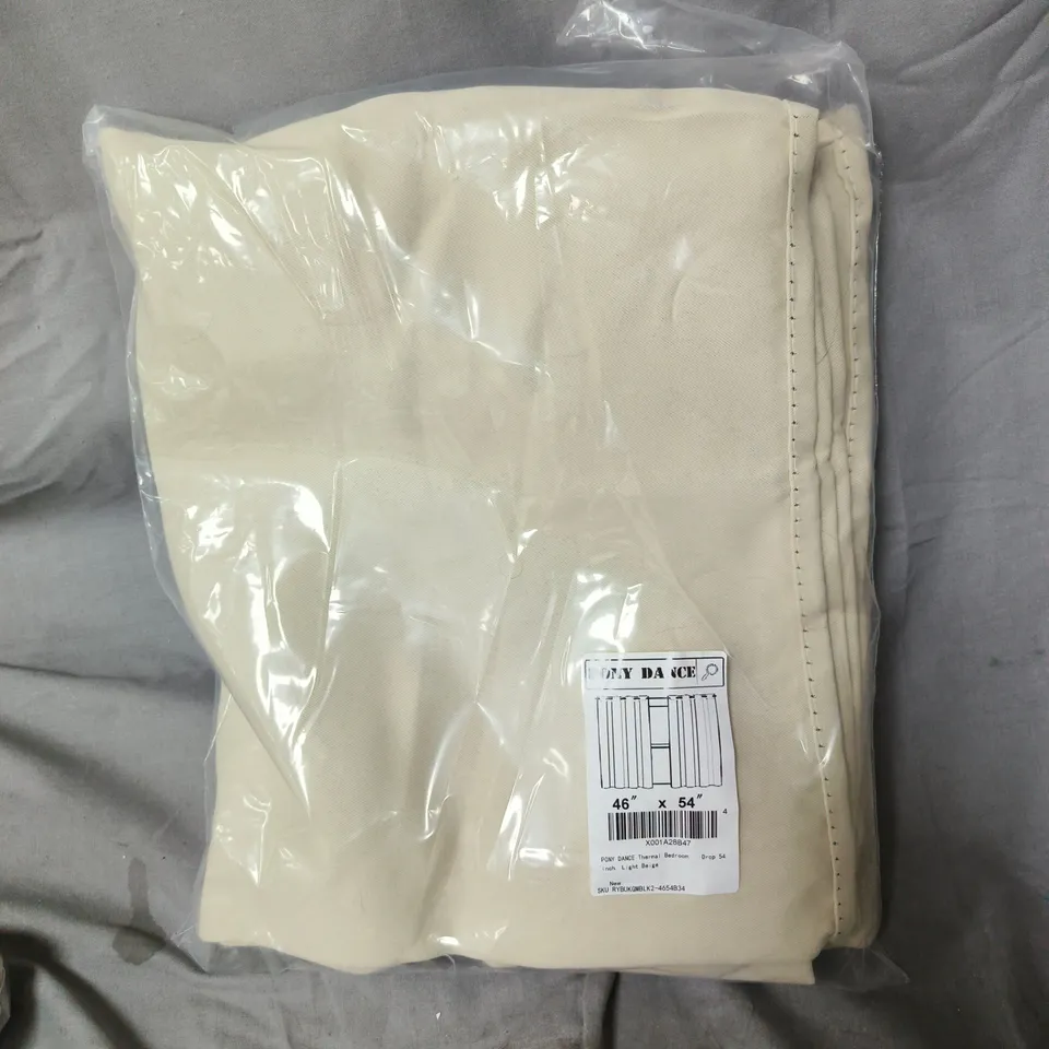 PONY DANCE THERMAL CURTAINS - EYELET – BEIGE, 46IN X 54IN