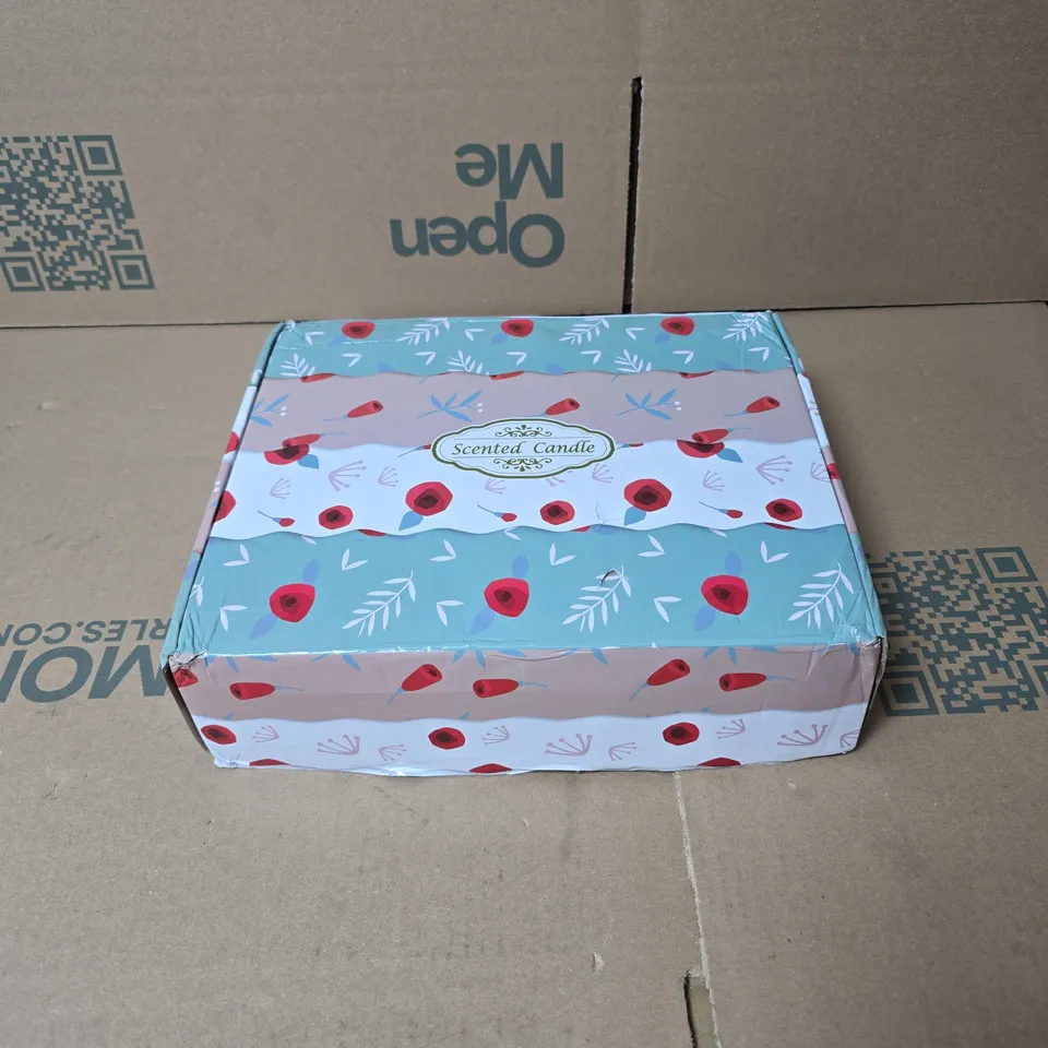 BOX OF ASSORTED SCENTED CANDLES BOXED