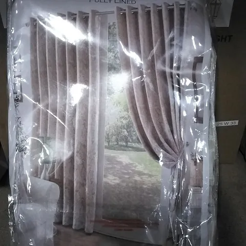 BAGGED ZAMORA CHENILLE JACQUARD RING TOP CURTAINS PAIR