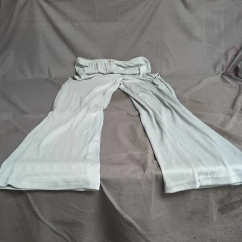 WOMEN'S LIGHT GREY STRIPED WIDE-LEG TROUSERS SIZE6