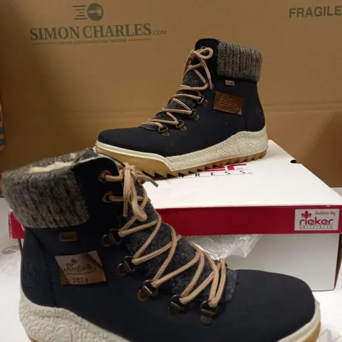 RIEKER LACE NAVY BOOT - SIZE 5
