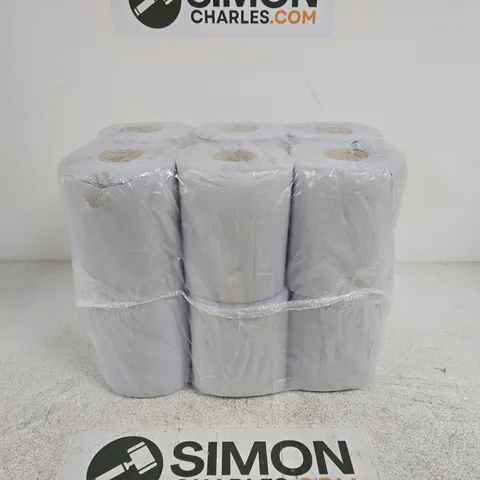 PACK OF 12 BLUE PAPER ROLLS