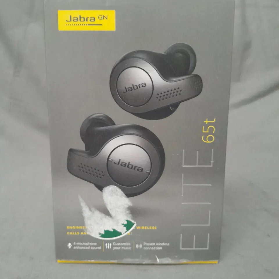 BOXED JABRA ELITE 65T EARBUDS IN BLACK