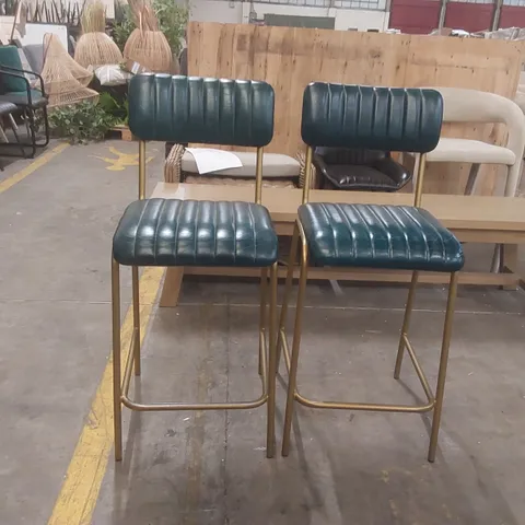 SET OF 2x DINER LEATHER BAR STOOLS