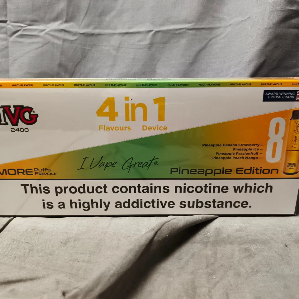 SEALED 5 PACK OF IVG 2400 PINEAPPLE EDITION 4-IN-1 VAPE DEVICES