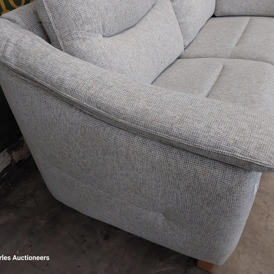 QUALITY BRITISH DESIGNER G PLAN JACKSON THREE SEATER SOFA ROCHE CLOUD FABRIC 