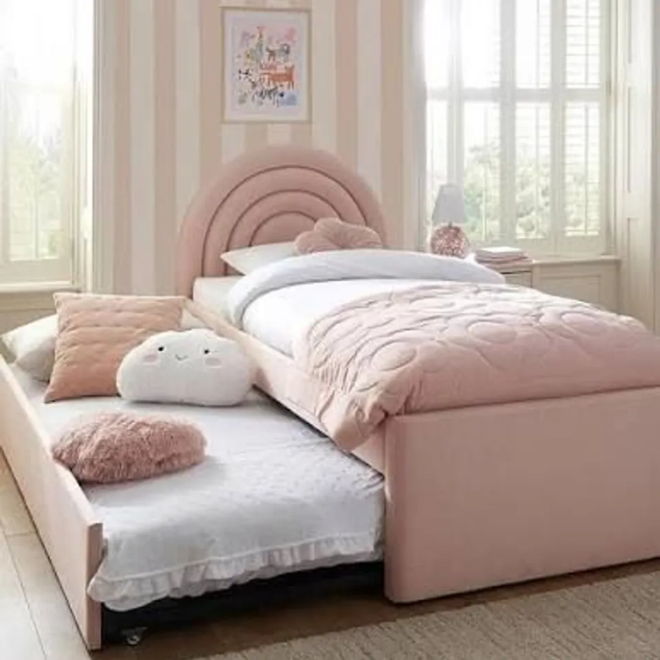 BOXED RAINBOW BED WITH TRUNDLE - PINK (3 BOXES)