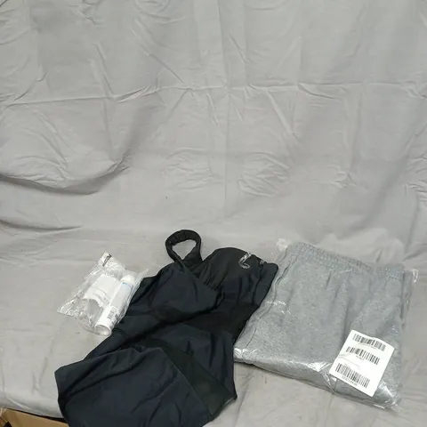 CLOTHING BUNDLE – DARK ATHLETIC WEAR BOX OF ASSORTED CLOTHES VARIOUS ITEMS LARGE QUANTITY .
