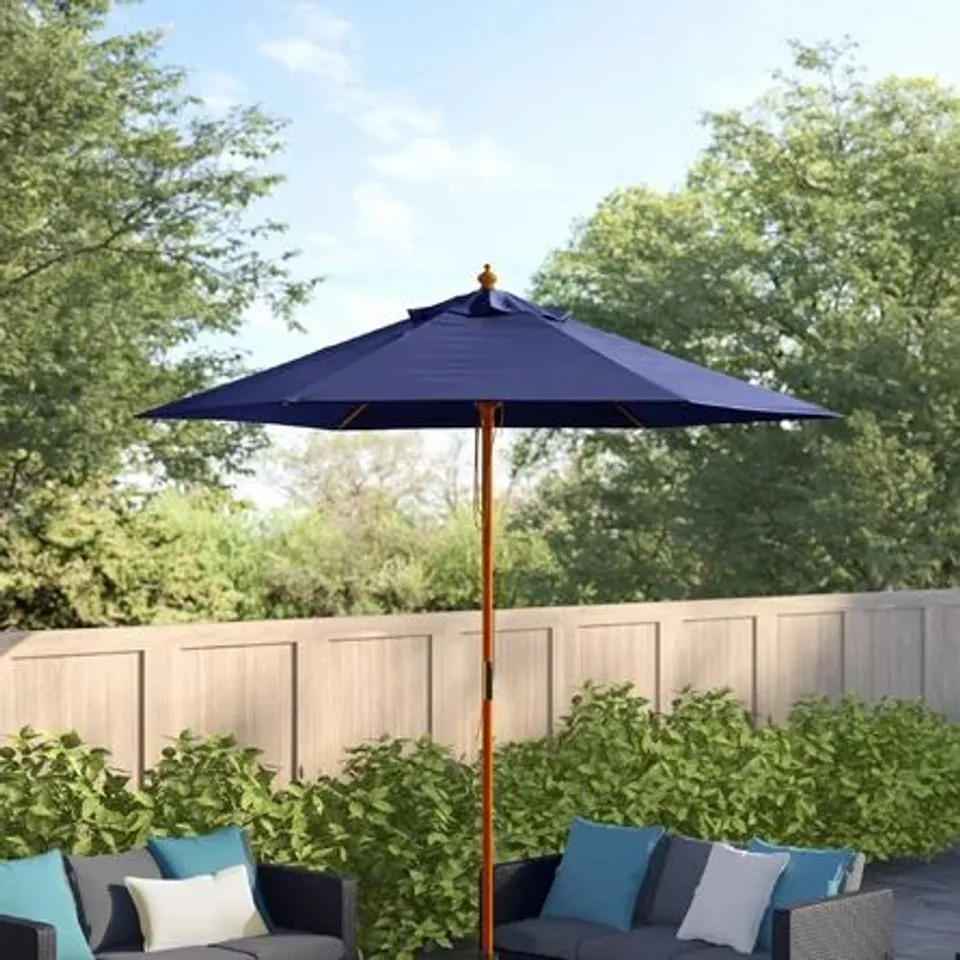 BOXED 2.5M TRADITIONAL PARASOL BLUE 