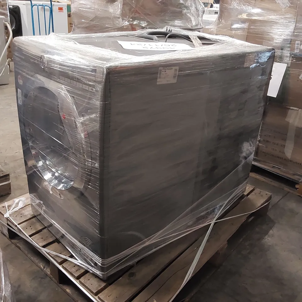 PALLET OF TWO ASSORTED UNPORCESSED RAW RETURN WHITE GOODS TO INCLUDE; HOOVER HWASH 300 FREESTANDING WASHING MACHINE HOOVER H-DRY 300 HLEC9TCER FREESTANDING CONDENSER