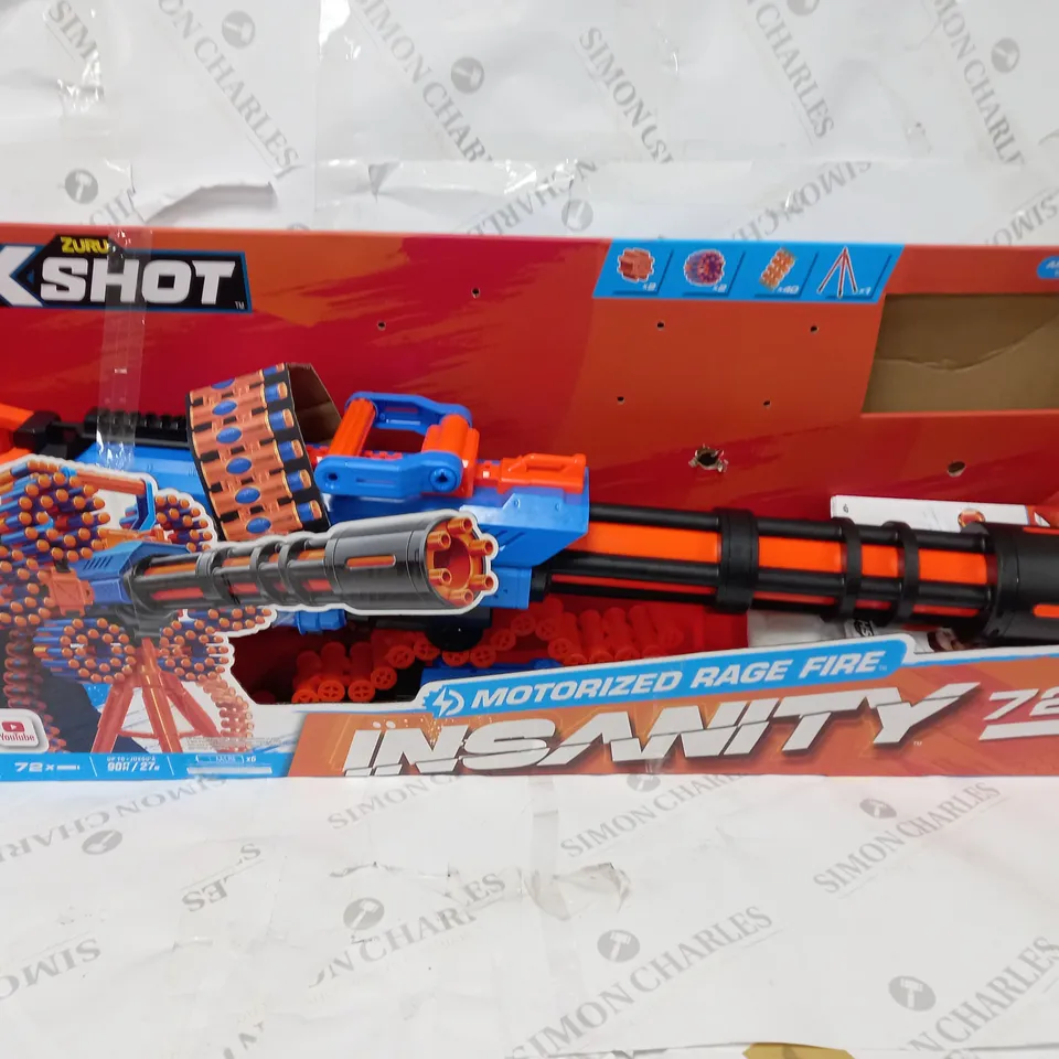 ZURU X-SHOT INSANITY MOTORISED GATLING BLASTER W/ TRIPOD STAND
