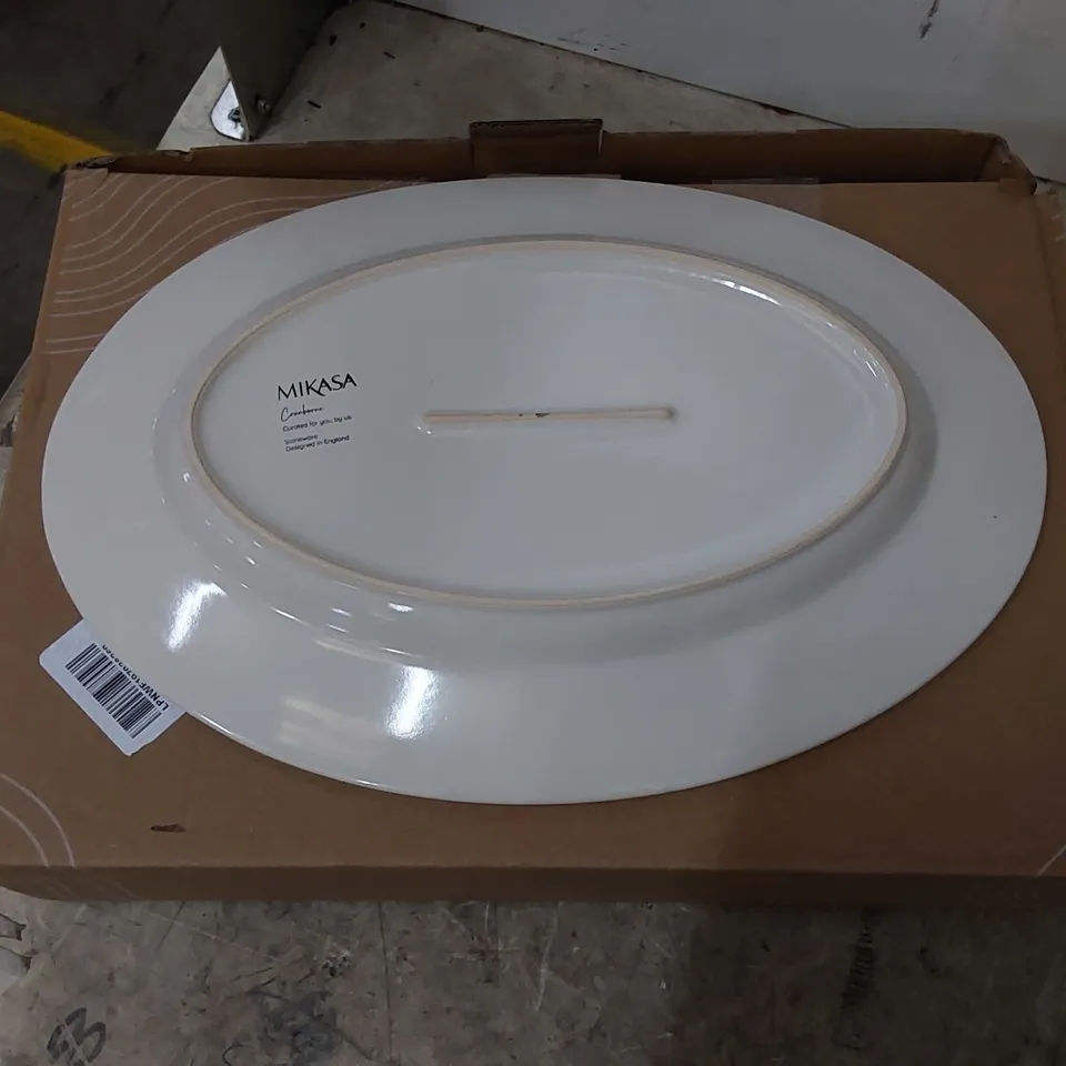 BOXED MIKASA STONEWARE SERVING PLATTER PLATE - CREAM
