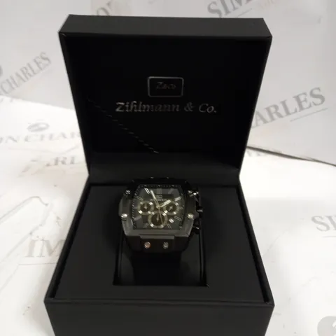 MENS ZIHLMANN & CO β CHRONOGRAPH MOVEMENT β RUBBER STRAP β BLACK DIAL