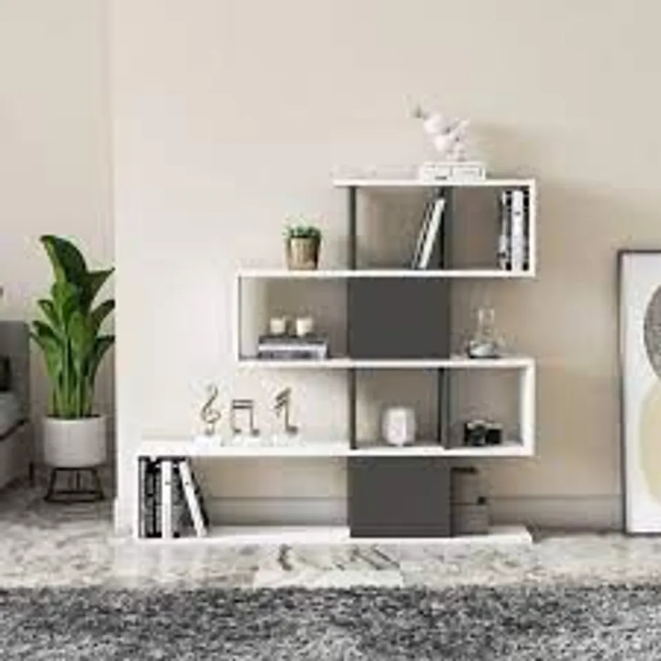 BOXED DAKOTA BOOKSHELF WHITE
