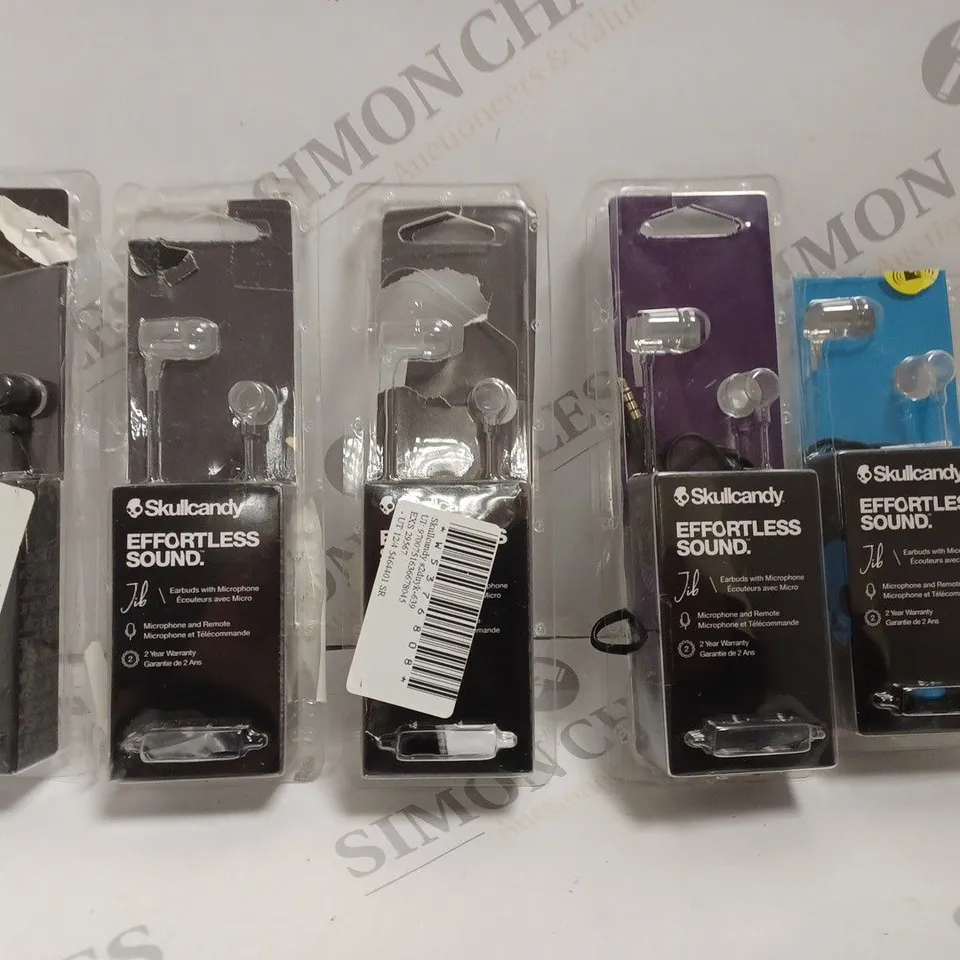 5 X SKULLCANDY JIB WIRED EARPHONES