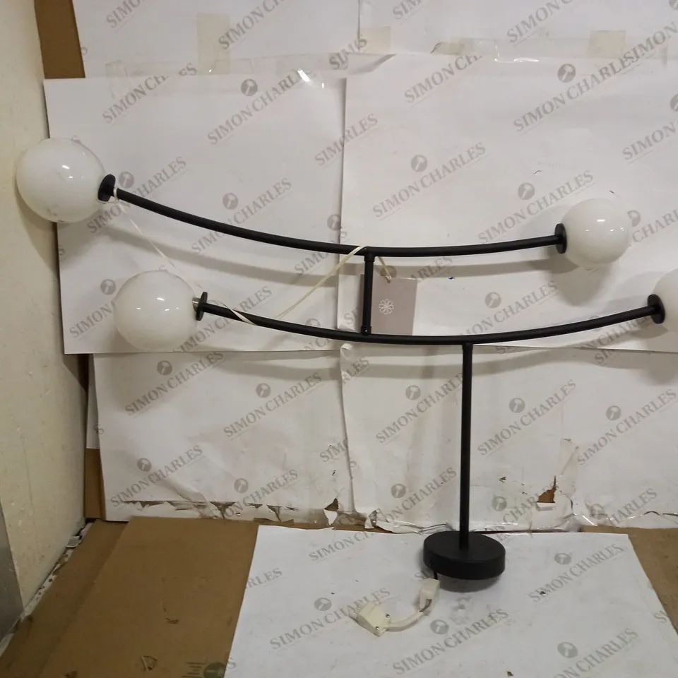 BLACK CEILING LIGHT WITH 4 OPAL GLASS SHADES