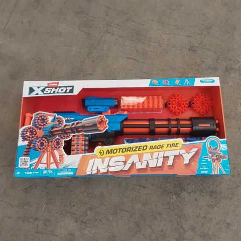 BRAND NEW BOXED ZURU X SHOT INSANITY MOTORISED RAGE FIRE BLASTER