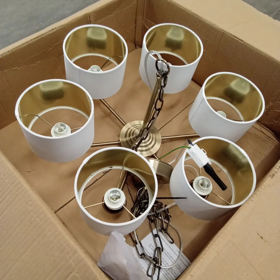 BOXED 6-LIGHT DRUM CHANDELIER