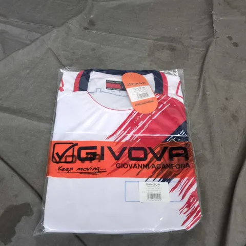 BAGGED GIVOVA KIT GARA MC PICERNO FOOTBALL JERSEY – WHITE/RED, SIZE 2XL (OFFICIAL LICENSED PRODUCT)