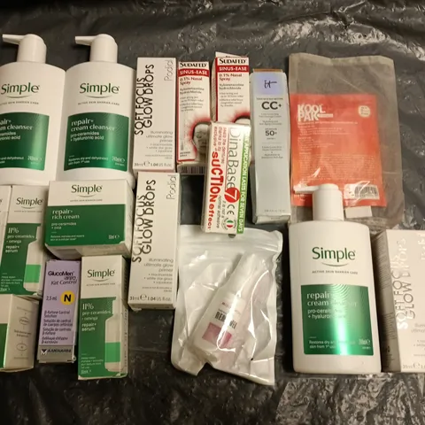 LOT OF APPROXIMATELY 23 ASSORTED HEALTH AND BEAUTY ITEMS TO SIMPLE, SUDAFED AND RADIAL