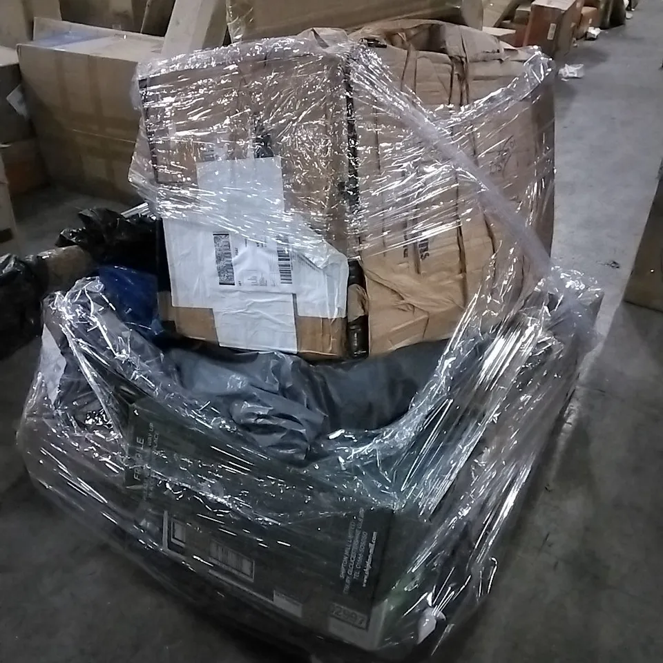 PALLET OF HOUSEHOLD ITEMS TO INCLUDE ELECTRIC STEAM MOP, CLOTHES AIRER, HEATED UNDERBLANKET AND OTHER ASSORTED ITEMS...