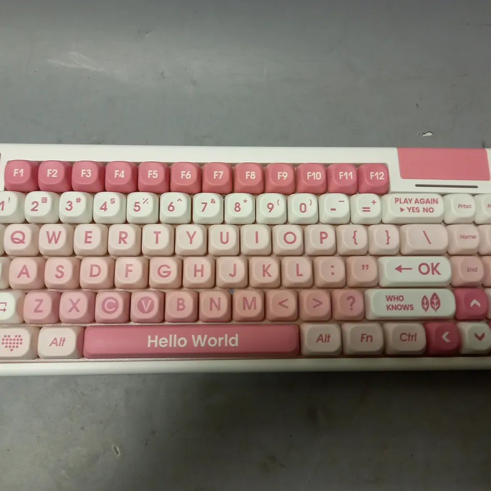 DUSTSILVER K84 SERIES MECHANICAL KEYBOARD IN PEACH BLOSSOMS DESIGN