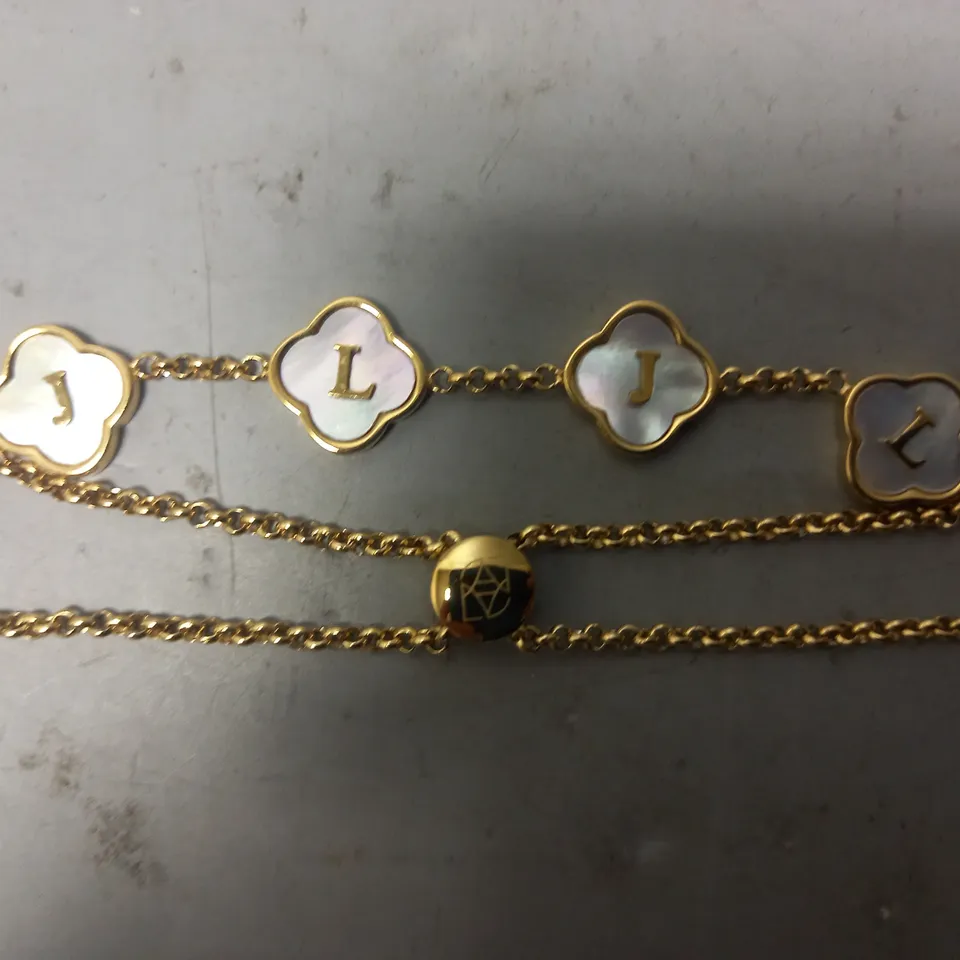 BOXED ABBOTT LYON CUSTOM CLOVER INITIAL BRACELET IN GOLD