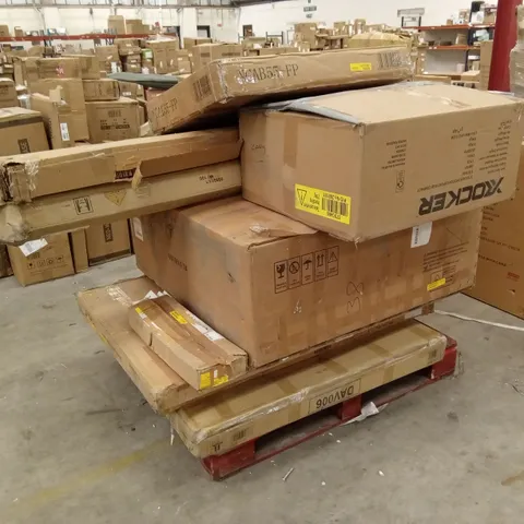 PALLET OF ASSORTED INCOMPLETE FURNITURE PARTS AND PIECES 