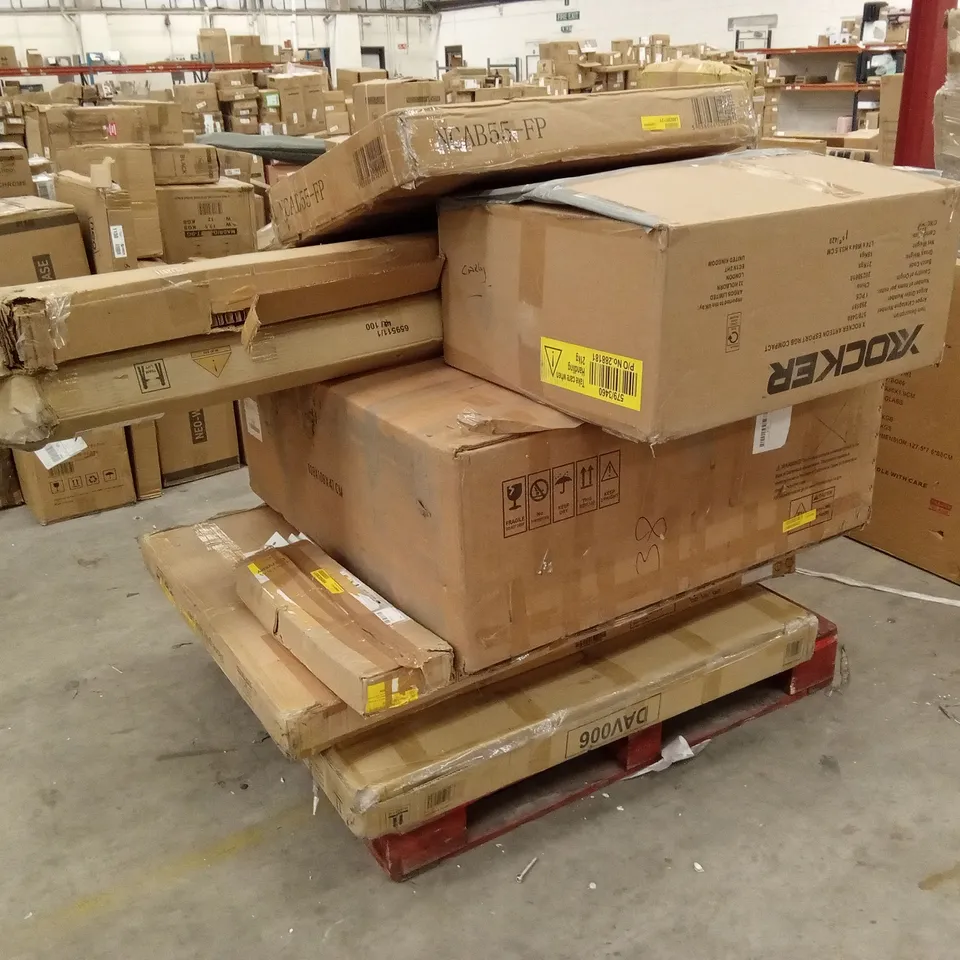 PALLET OF ASSORTED INCOMPLETE FURNITURE PARTS AND PIECES