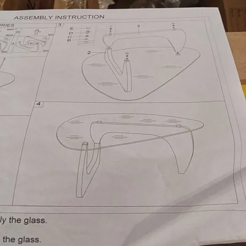 BOXED 90CM COFFEE TABLE - WOOD/TRANSPARENT (1 BOX)