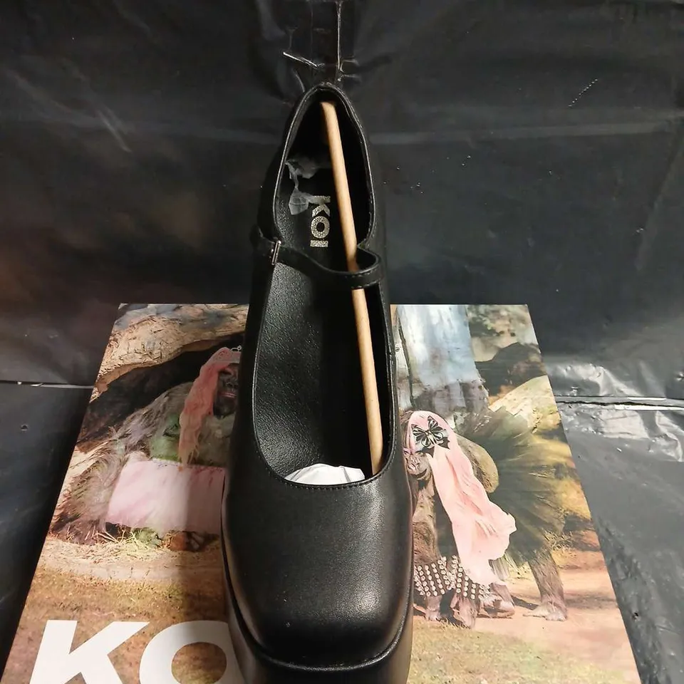 KOI PLATFORM MARY JANE HEELS, BLACK, UK SIZE 10