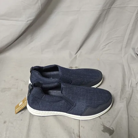 UK 10 DR KELLER NAVY SLIP-ON SNEAKERS