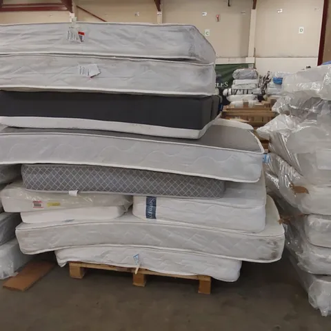 PALLET OF 10 UNBAGGED MATTRESSES - ASSORTED SIZES, BRANDS, CONDITIONS 