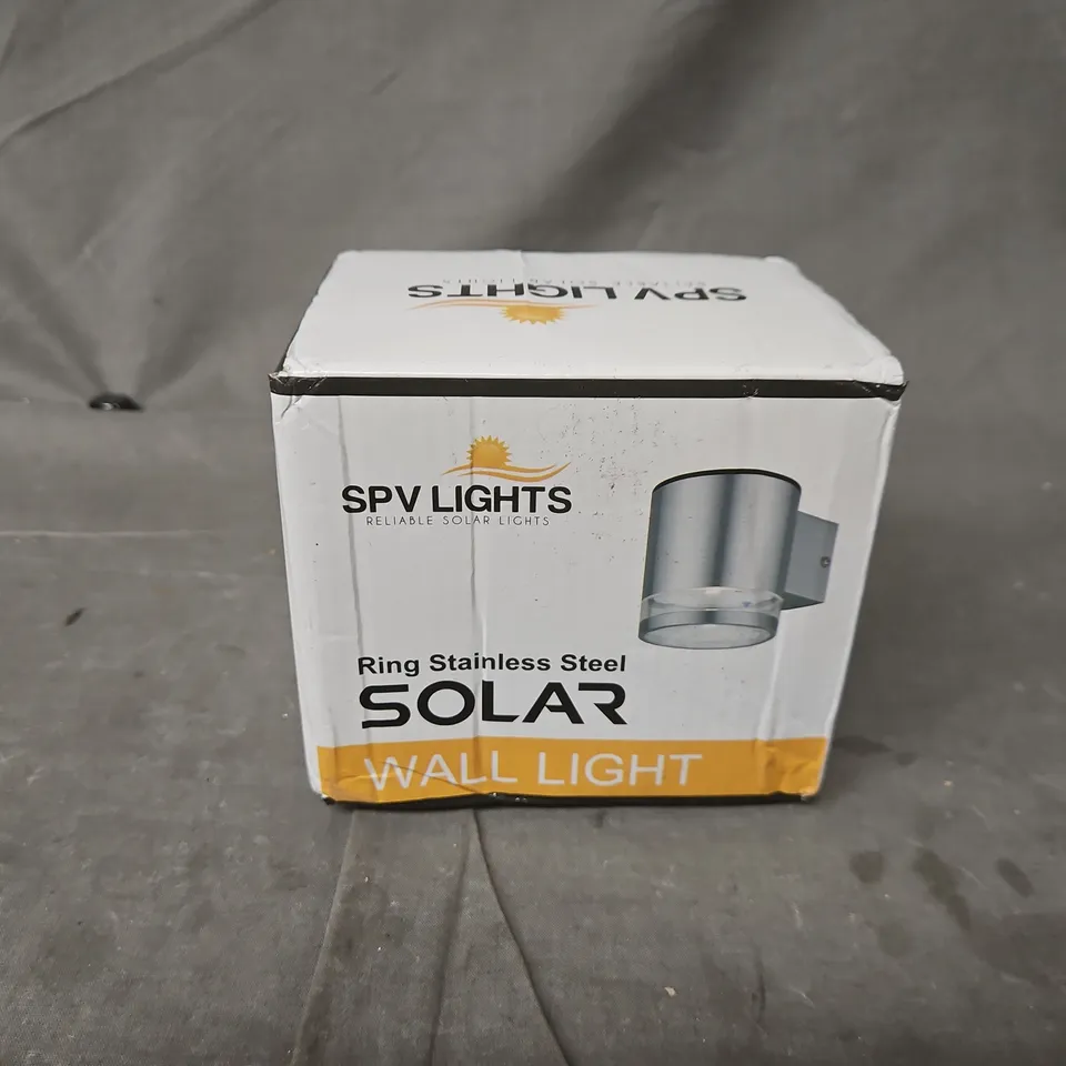 BOXED SPV LIGHTS RING STAINLESS STEEL SOLAR WALL LIGHT