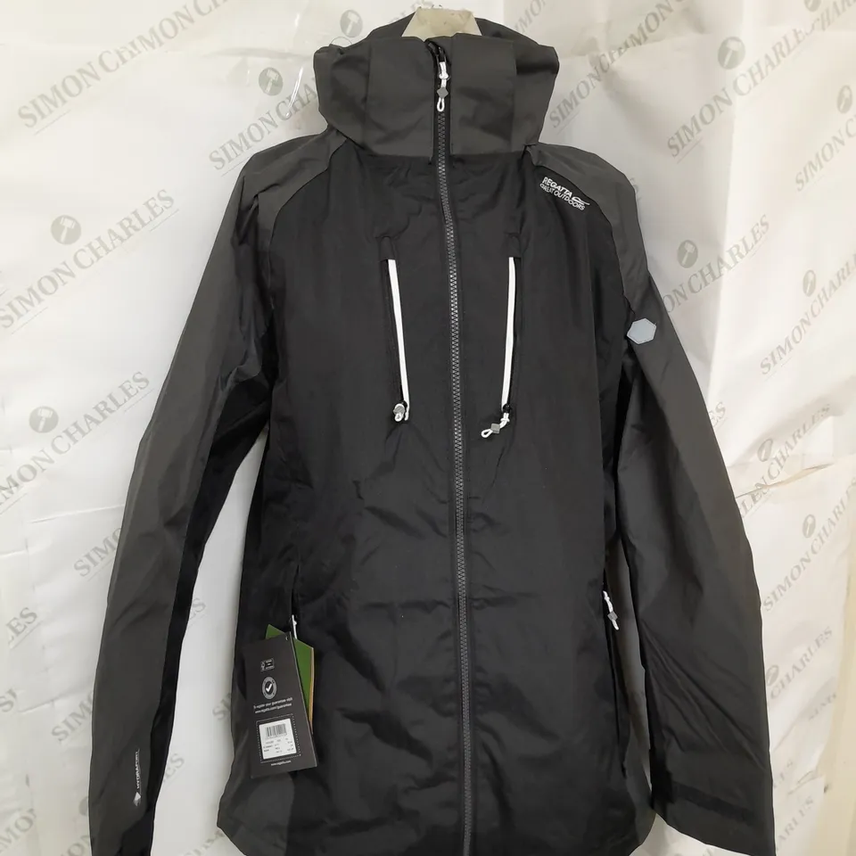 REGATTA GREAT OUTDOORS WATERPROOF JACKET IN BLACK SIZE 14