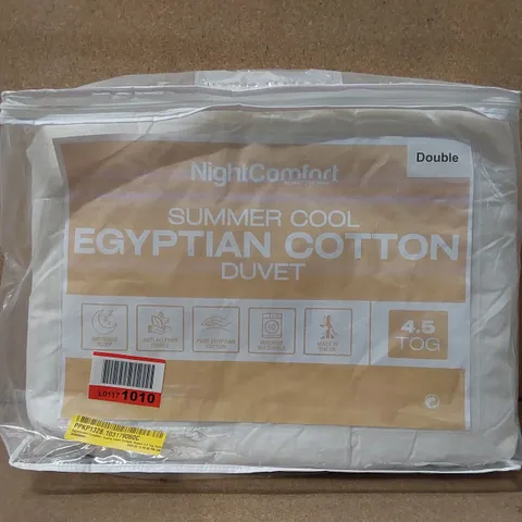 BAGGED NIGHTCOMFORT EGYPTIAN-QUALITY COTTON SUMMER SEASON 4.5 TOG DUVET - DOUBLE