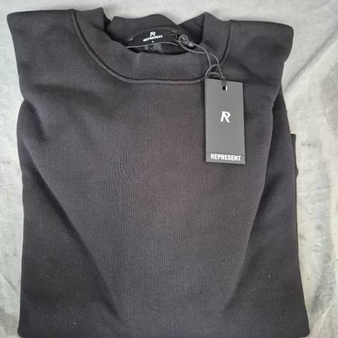 REPRESENT INITIAL OVERSIZED BOXY SWEATER IN BLACK SIZE LARGE