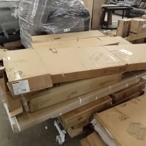PALLET OF ASSORTED INCOMPLETE DESIGNER FURNITURE PARTS AND PIECES 